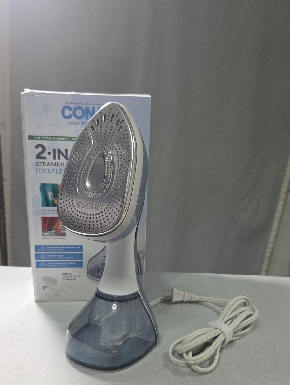 Conair Turbo ExtremeSteam 2-in-1 Handheld Garment Steamer & Iron Open Box - Picture 3 of 4